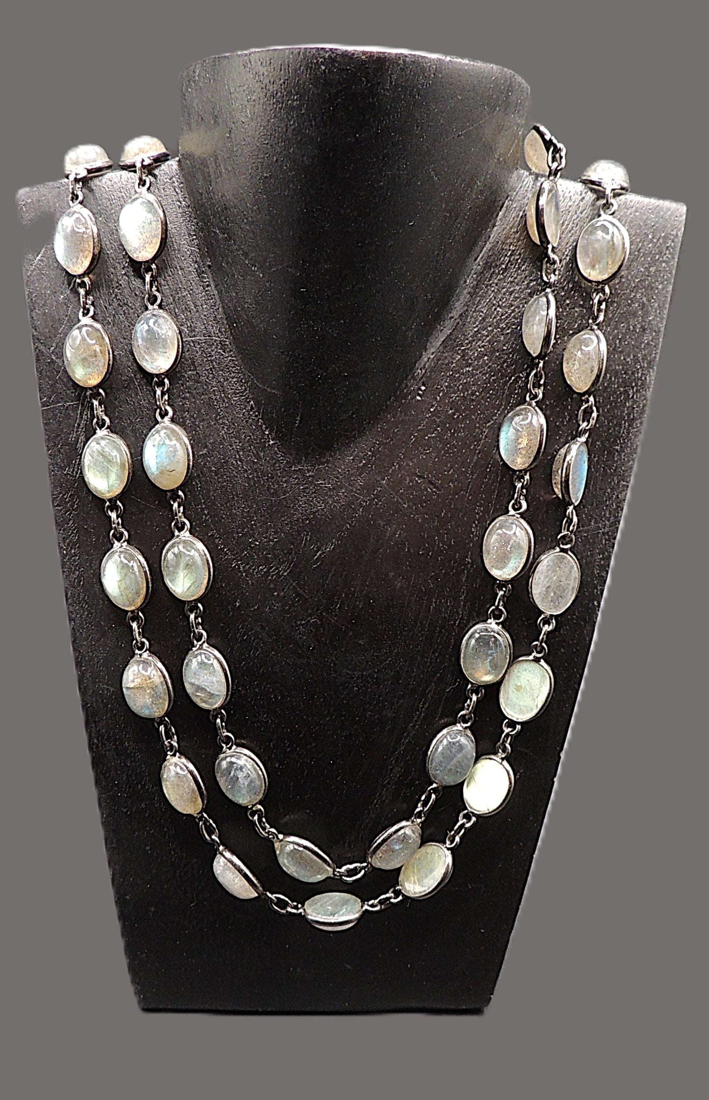 Labradorite and Silver Gem Strand, 36"