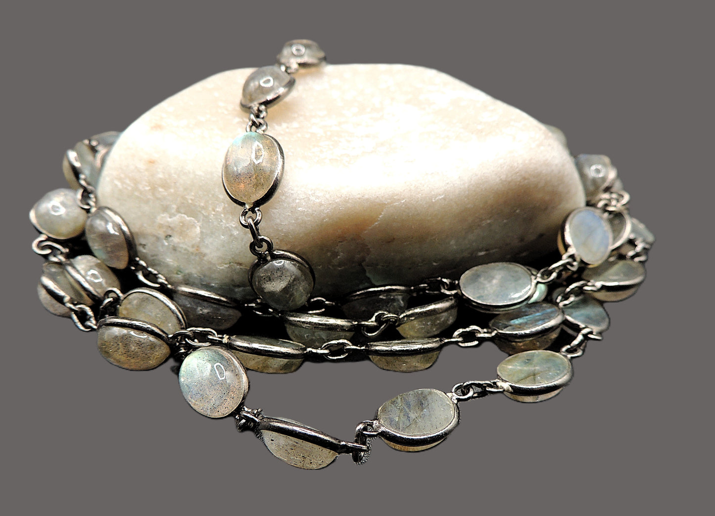 Labradorite and Silver Gem Strand, 36"