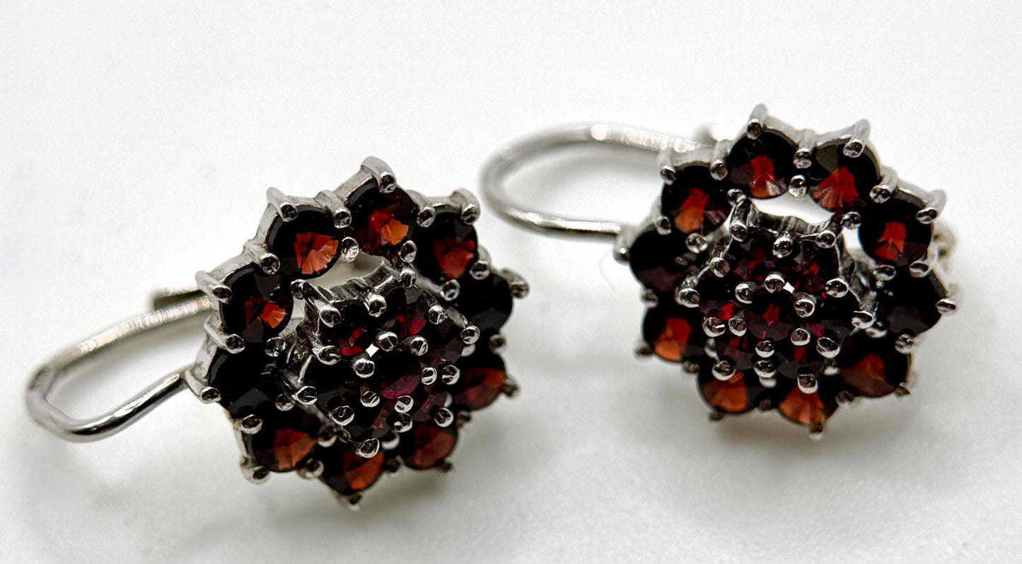 Bohemian Garnet Cluster Earrings – Prague