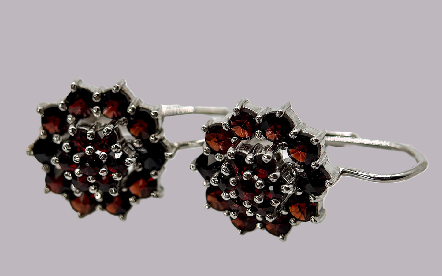 Bohemian Garnet Cluster Earrings – Prague