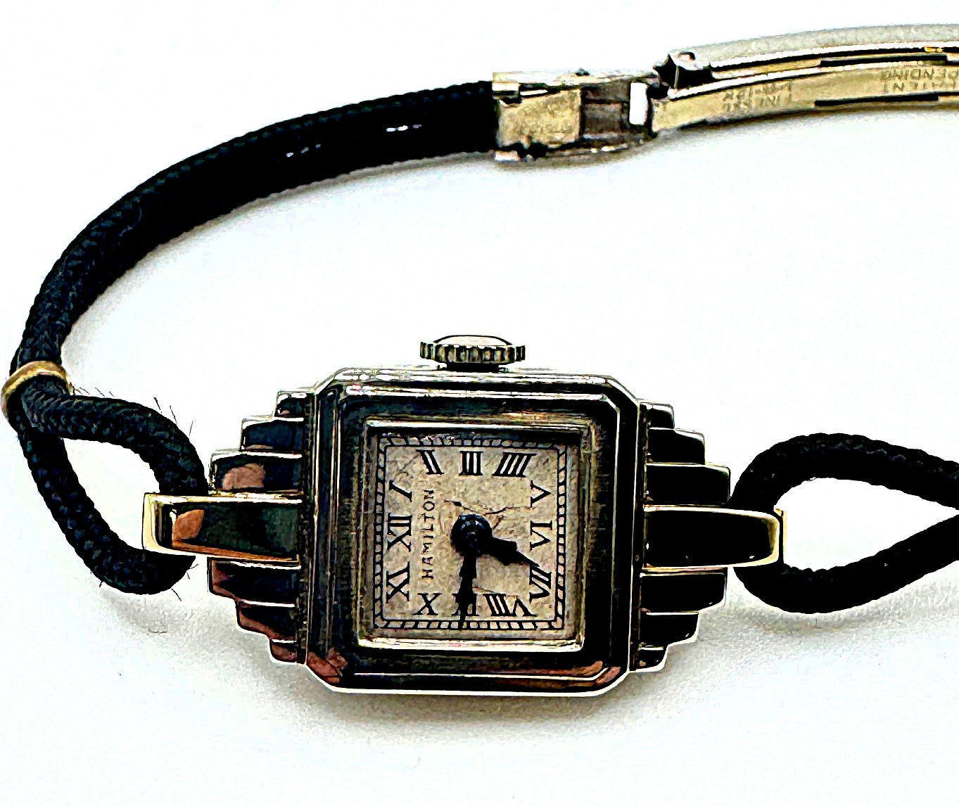 Vintage 1930s Hamilton 14K Gold Art Deco Ladies Watch – Manual Wind, Original Dial
