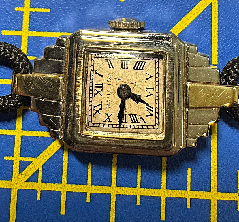 Vintage 1930s Hamilton 14K Gold Art Deco Ladies Watch – Manual Wind, Original Dial